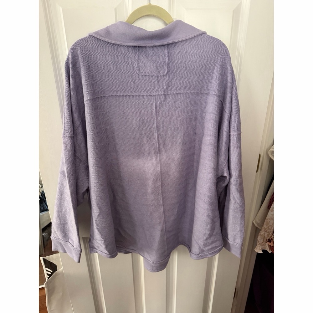 American Eagle Outfitters Lavender Button Down Sweatshirt - Picture 4 of 4